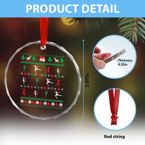 Funny Xmas Figure Ice Skating Skater Crystal Glass Ornament TS11 Print Your Wear