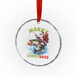 Funny Xmas Fishing Crystal Glass Ornament Merry Christbass Santa Xmas Tree TS11 Print Your Wear