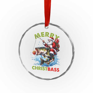 Funny Xmas Fishing Crystal Glass Ornament Merry Christbass Santa Xmas Tree TS11 Print Your Wear