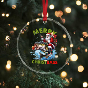 Funny Xmas Fishing Crystal Glass Ornament Merry Christbass Santa Xmas Tree TS11 Print Your Wear