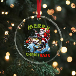 Funny Xmas Fishing Crystal Glass Ornament Merry Christbass Santa Xmas Tree TS11 Print Your Wear