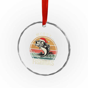 Funny Xmas Fishing Crystal Glass Ornament Merry Fishmas Vintage Sunset Retro TS11 Print Your Wear