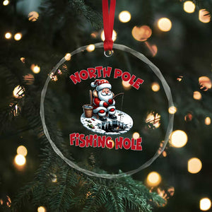 Funny Xmas Fishing Crystal Glass Ornament North Pole Fishing Hole Cute Santa TS11 Print Your Wear
