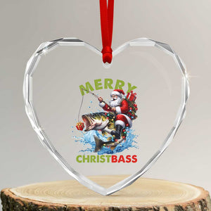 Funny Xmas Fishing Heart Crystal Glass Ornament Merry Christbass Santa Xmas Tree TS11 Transparent Glass 3'' Heart Print Your Wear