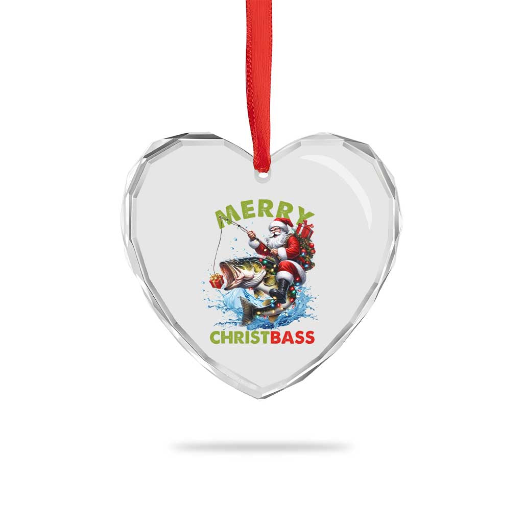 Funny Xmas Fishing Heart Crystal Glass Ornament Merry Christbass Santa Xmas Tree TS11 Print Your Wear