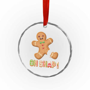 Funny Xmas Gingerbread Crystal Glass Ornament Oh Snap Cookie Baking TS11 Print Your Wear