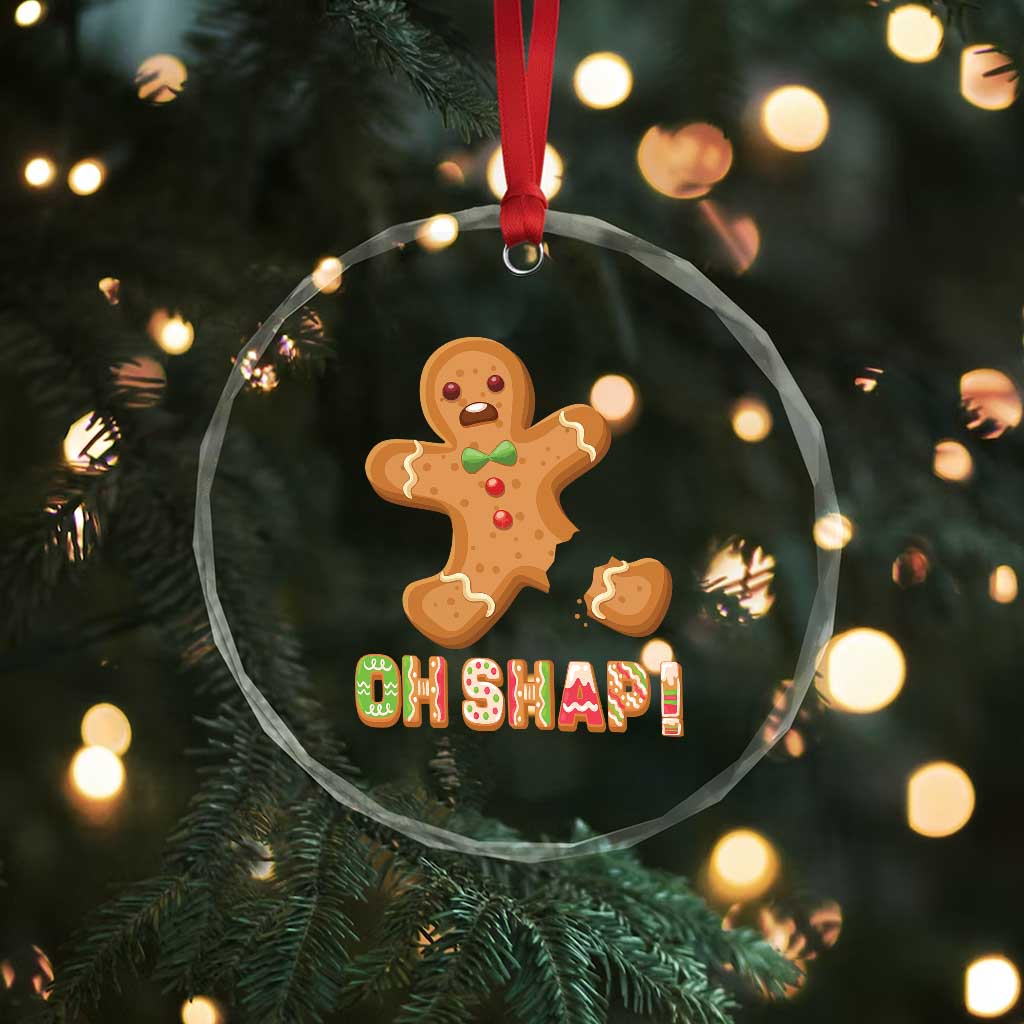 Funny Xmas Gingerbread Crystal Glass Ornament Oh Snap Cookie Baking TS11 Print Your Wear