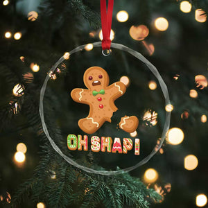 Funny Xmas Gingerbread Crystal Glass Ornament Oh Snap Cookie Baking TS11 Print Your Wear