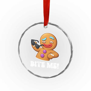Funny Xmas Gingerbread Man Crystal Glass Ornament Funny Sexy Cookie Bite Me TS10 Print Your Wear
