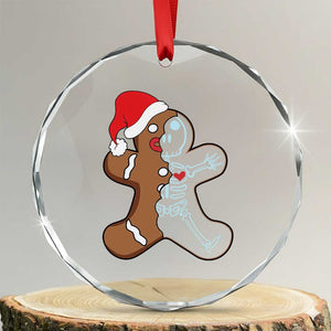 Funny Xmas Gingerbread Skeleton X-Ray Tech Nurse Crystal Glass Ornament TS09 Transparent Glass 3'' Circle Print Your Wear