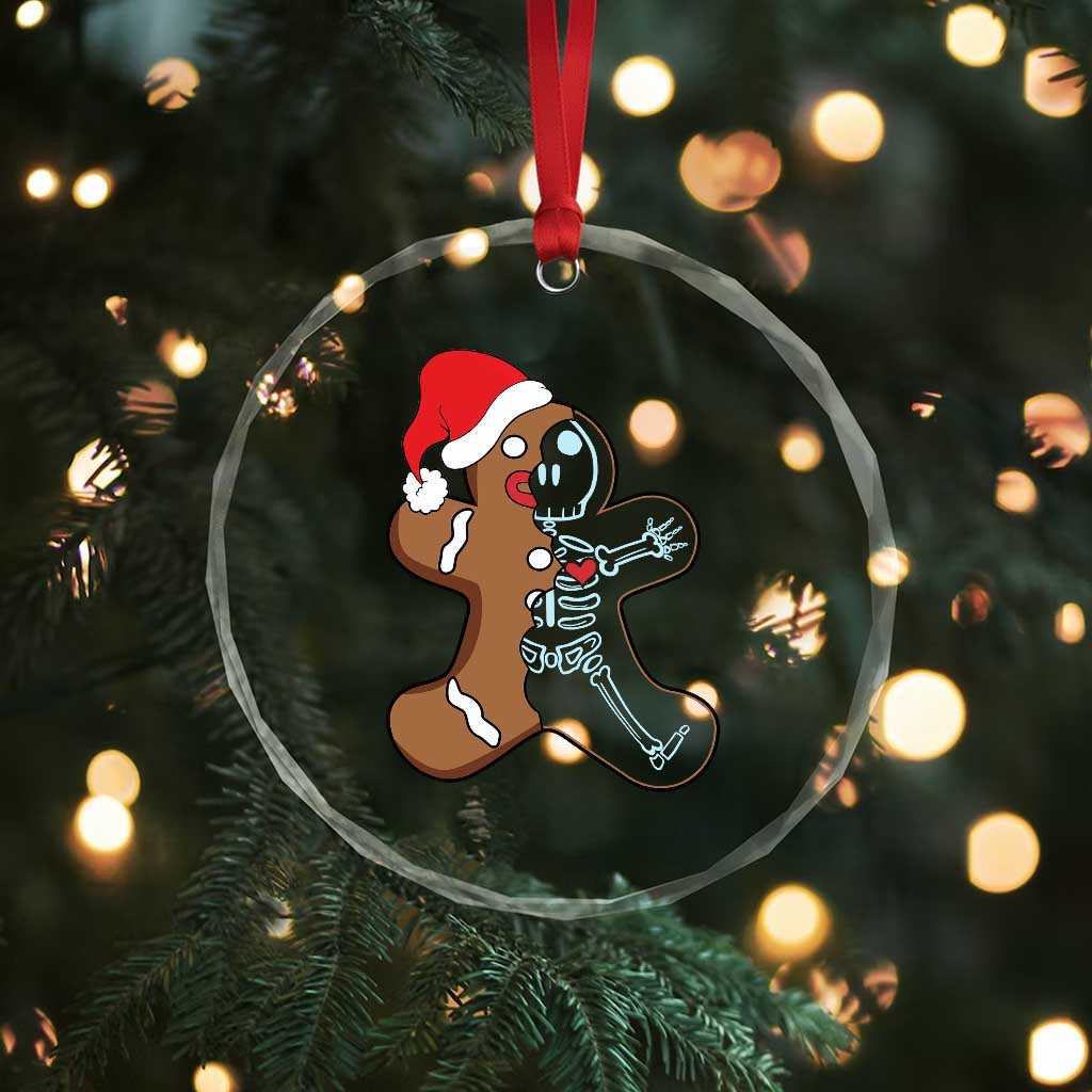 Funny Xmas Gingerbread Skeleton X-Ray Tech Nurse Crystal Glass Ornament TS09 Print Your Wear