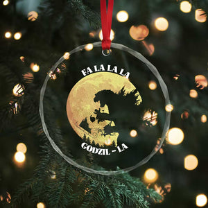 Funny Xmas Godzilla Crystal Glass Ornament Falalala Godzil La Santa Reindeers Xmas Japanese Monster TS11 Print Your Wear