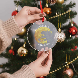Funny Xmas Godzilla Crystal Glass Ornament Falalala Godzil La Santa Reindeers Xmas Japanese Monster TS11 Print Your Wear