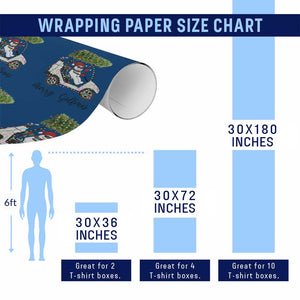 Funny Xmas Golf Wrapping Paper Roll Snowman Driving Golf Cart Merry Golfmas TS12 Print Your Wear