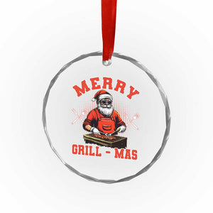 Funny Xmas Grilling Santa Crystal Glass Ornament Merry Grill-Mas BBQ TS11 Print Your Wear