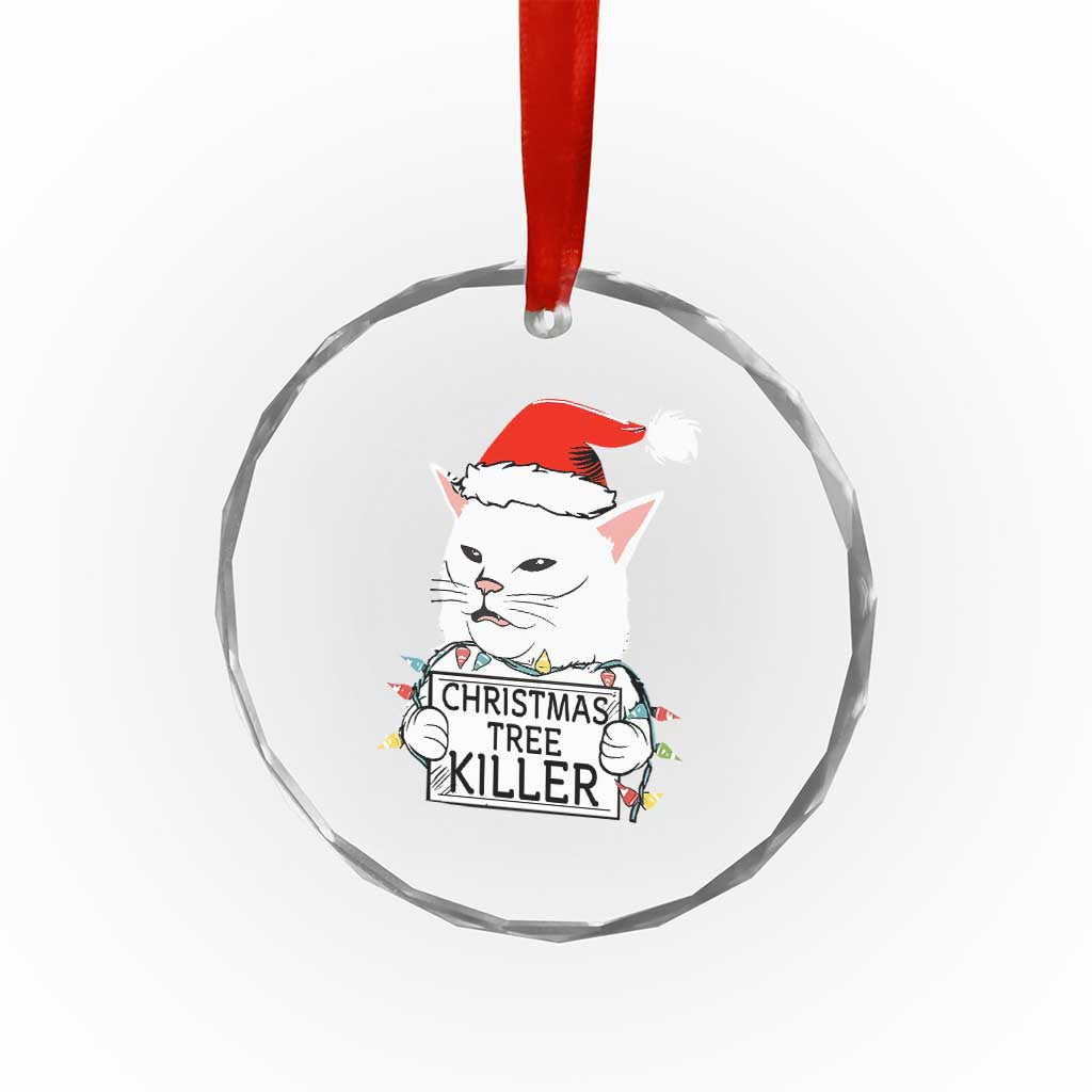 Funny Xmas Grumpy Cat Crystal Glass Ornament Xmas Tree Killer Santa Kitten TS12 Print Your Wear