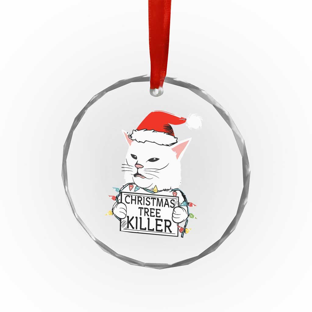 Funny Xmas Grumpy Cat Crystal Glass Ornament Xmas Tree Killer Santa Kitten TS12 Print Your Wear