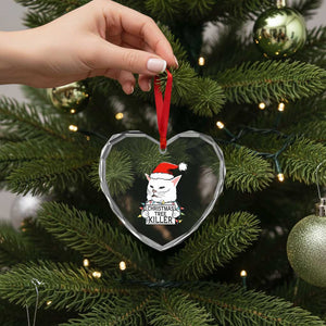Funny Xmas Grumpy Cat Heart Crystal Glass Ornament Xmas Tree Killer Santa Kitten TS12 Print Your Wear
