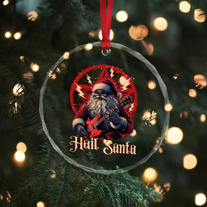 Funny Xmas Hail Santa Crystal Glass Ornament Sleigher Heavy Metal TS11 Print Your Wear