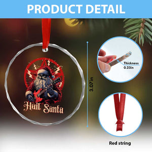 Funny Xmas Hail Santa Crystal Glass Ornament Sleigher Heavy Metal TS11 Print Your Wear
