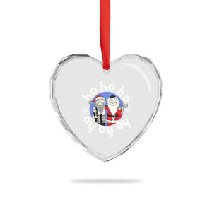 Funny Xmas Hanukkah Heart Crystal Glass Ornament Triple Ho Yo Santa Hebrew Snowflake Menorah TS11 Print Your Wear