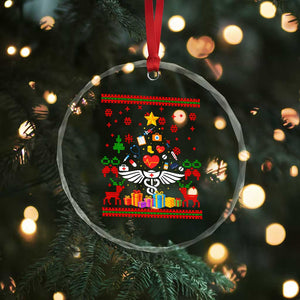 Funny Xmas Healthcare Worker Crystal Glass Ornament Nurses And Doctors Pine Tree TS12 Print Your Wear