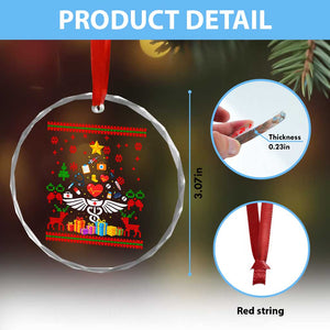 Funny Xmas Healthcare Worker Crystal Glass Ornament Nurses And Doctors Pine Tree TS12 Print Your Wear