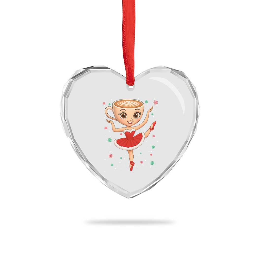 Funny Xmas Heart Crystal Glass Ornament Ballerina Cappuccino Brainrot Meme Gift TS12 Print Your Wear