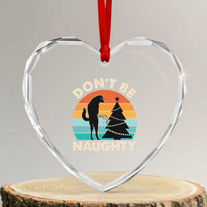 Funny Xmas Heart Crystal Glass Ornament Don't Be Naughty Dog Peeing Christmas Tree TS09 Transparent Glass 3'' Heart Print Your Wear