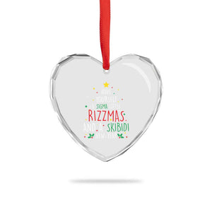 Funny Xmas Heart Crystal Glass Ornament Have Yourself A Sigma Little Rizzmas And A Skibidi New Year TS09 Print Your Wear