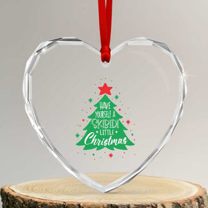 Funny Xmas Heart Crystal Glass Ornament Have Yourself A Skibidi Little Rizzmas TS09 Transparent Glass 3'' Heart Print Your Wear