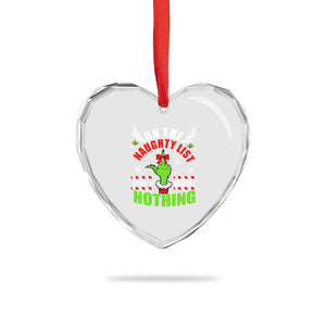 Funny Xmas Heart Crystal Glass Ornament On The List Of Naughty And I Regret Nothing TS09 Print Your Wear