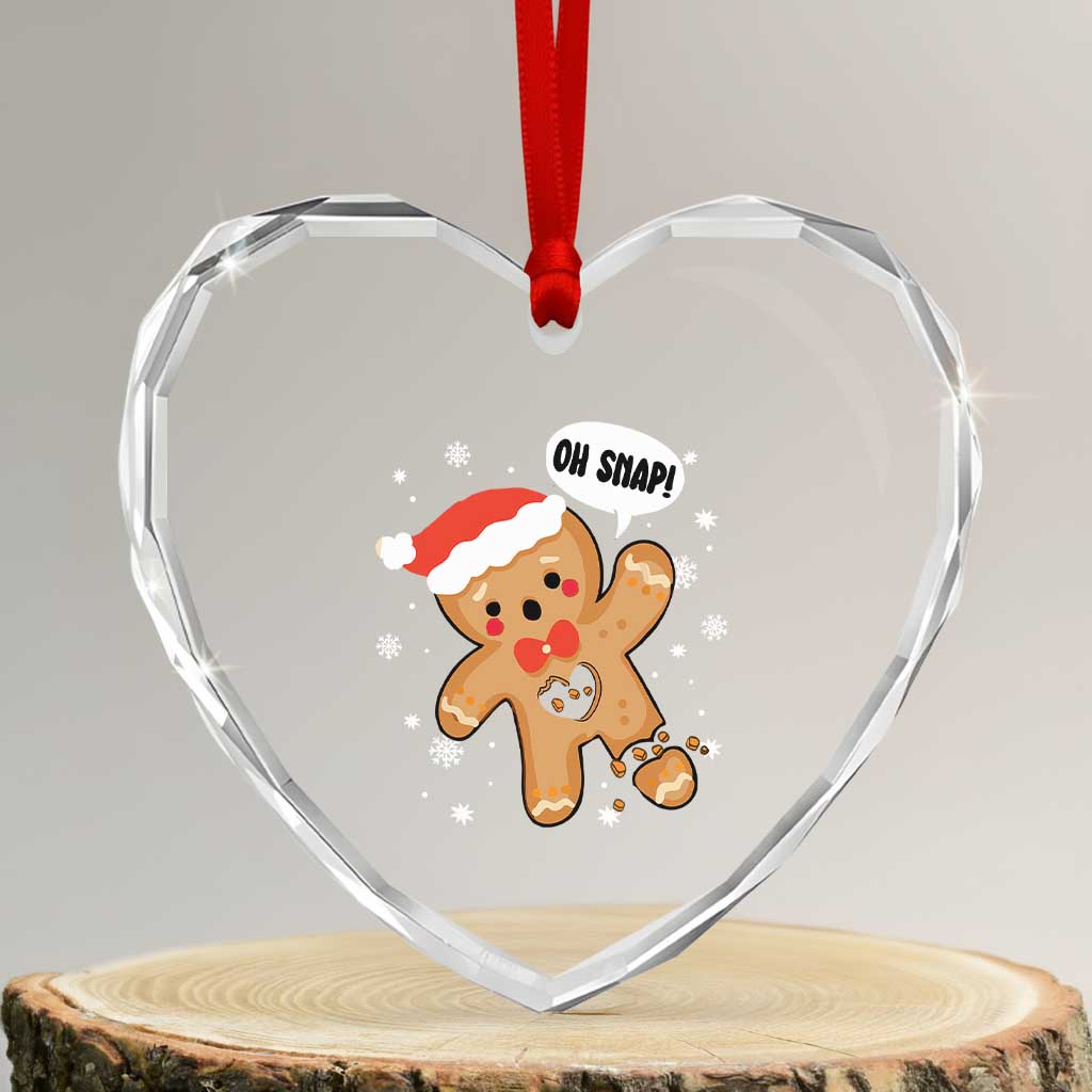 Funny Xmas Heart Crystal Glass Ornament Op Snap Gingerbread Broken Heart TS09 Transparent Glass 3'' Heart Print Your Wear