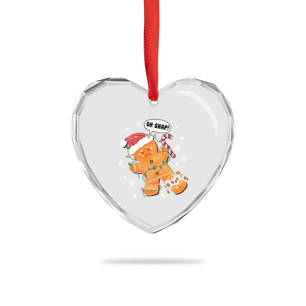 Funny Xmas Heart Crystal Glass Ornament Op Snap Gingerbread Broken Leg TS09 Print Your Wear