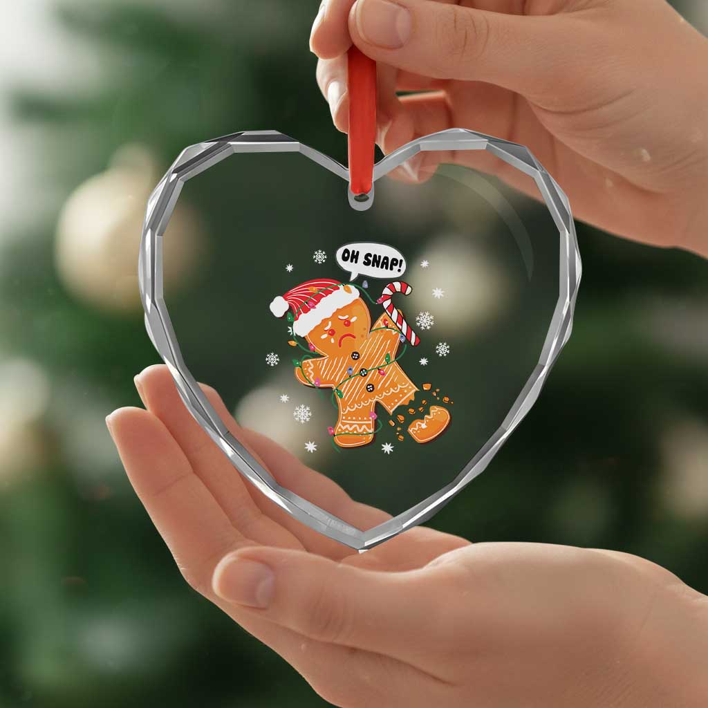 Funny Xmas Heart Crystal Glass Ornament Op Snap Gingerbread Broken Leg TS09 Print Your Wear
