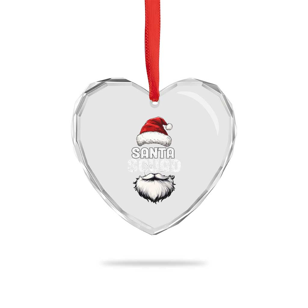 Funny Xmas Heart Crystal Glass Ornament Santa Squad Team Family Crew TS11 Print Your Wear