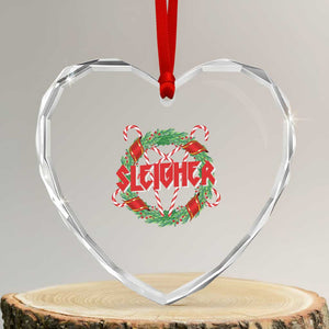 Funny Xmas Heavy Metal Heart Crystal Glass Ornament Sleigher Xmas Pentagram Candy Cane TS11 Transparent Glass 3'' Heart Print Your Wear