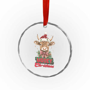 Funny Xmas Highland Cow Crystal Glass Ornament Mooey Xmas Western Cow Santa Hat TS11 Print Your Wear