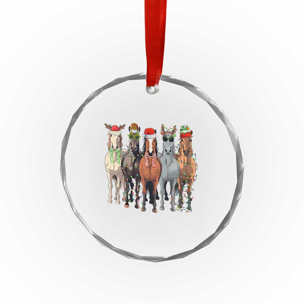 Funny Xmas Horse Crystal Glass Ornament Xmas Light Reindeer Horses Crew with Santa Hat TS02 Print Your Wear