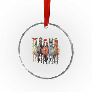 Funny Xmas Horse Crystal Glass Ornament Xmas Light Reindeer Horses Crew with Santa Hat TS02 Print Your Wear