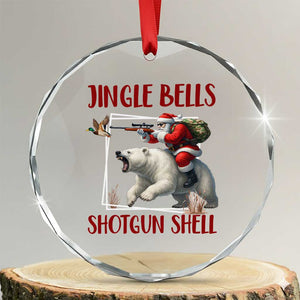 Funny Xmas Hunting Crystal Glass Ornament Jingle Bells Shotgun Shells TS12 Transparent Glass 3'' Circle Print Your Wear