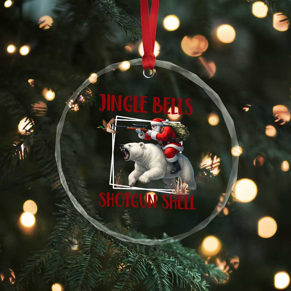 Funny Xmas Hunting Crystal Glass Ornament Jingle Bells Shotgun Shells TS12 Print Your Wear