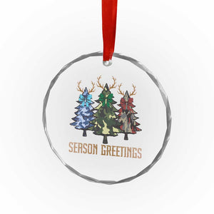 Funny Xmas Hunting Crystal Glass Ornament Season Greetings Camouflage Xmas Tree Reindeers TS11 Print Your Wear