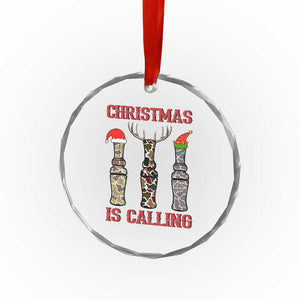 Funny Xmas Hunting Crystal Glass Ornament Xmas Is Calling Camouflage Hunting Whistle TS11 Print Your Wear