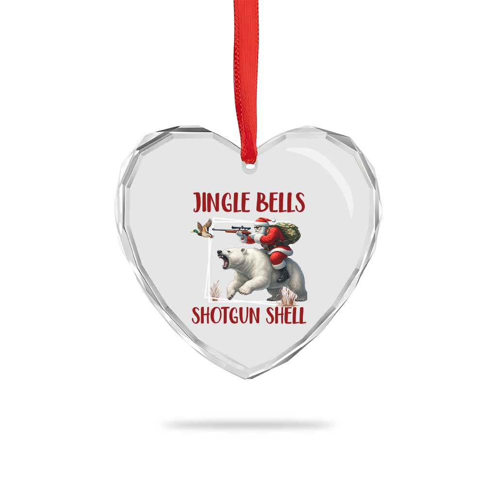 Funny Xmas Hunting Heart Crystal Glass Ornament Jingle Bells Shotgun Shells TS12 Print Your Wear