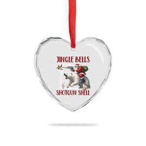 Funny Xmas Hunting Heart Crystal Glass Ornament Jingle Bells Shotgun Shells TS12 Print Your Wear