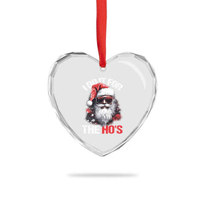 Funny Xmas I Do It For The Ho's Heart Crystal Glass Ornament Cool Santa Face TS11 Print Your Wear