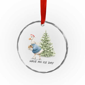 Funny Xmas Ice Skating Crystal Glass Ornament Have An Ice Day Goose Xmas Tree TS11 Print Your Wear