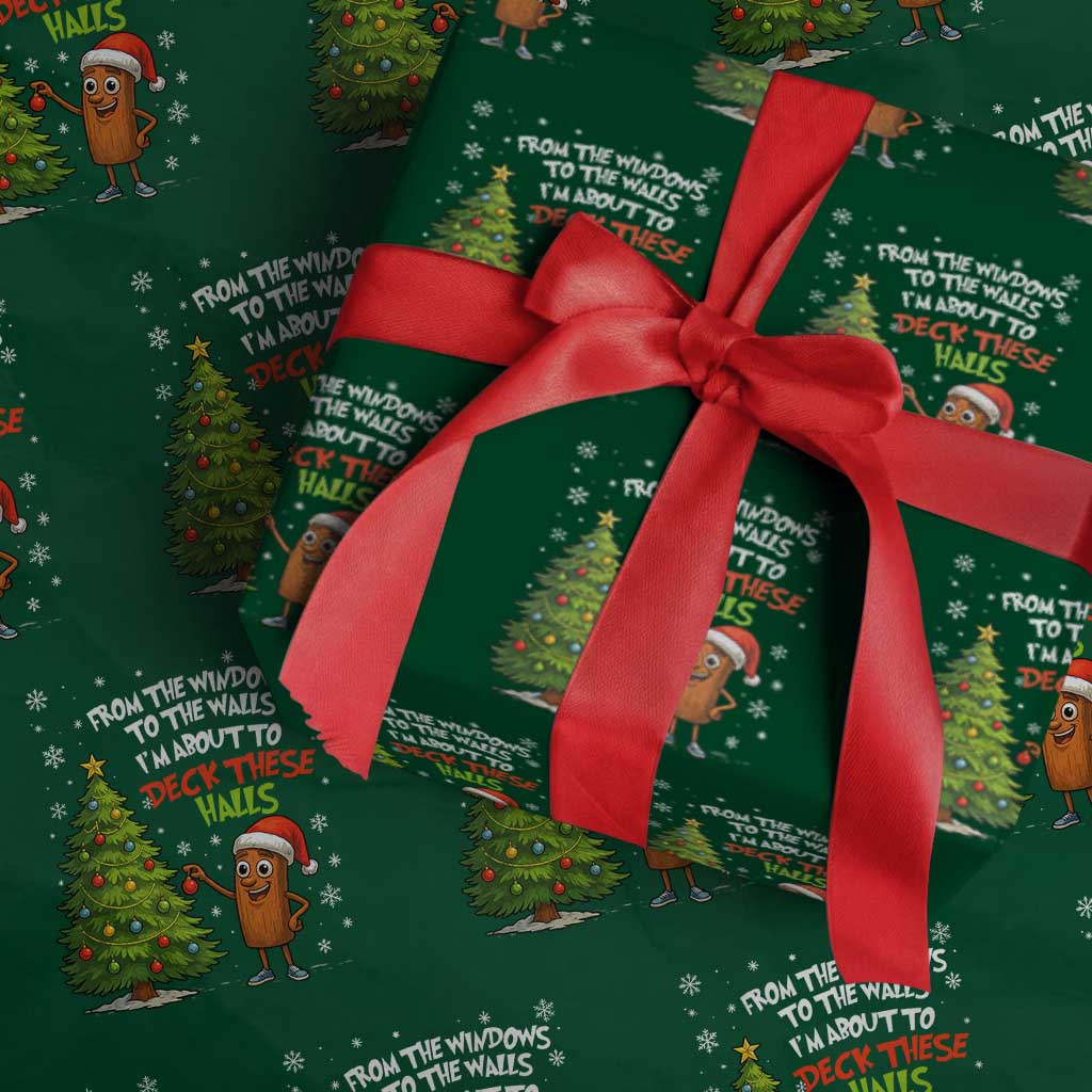 Funny Xmas Italian Brainrot Wrapping Paper Roll Funny Memes From The Windows to the Walls I'm About To TS10 Green Print Your Wear