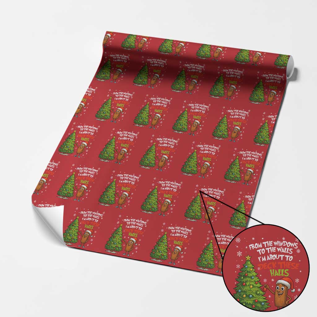 Funny Xmas Italian Brainrot Wrapping Paper Roll Funny Memes From The Windows to the Walls I'm About To TS10 Red Print Your Wear